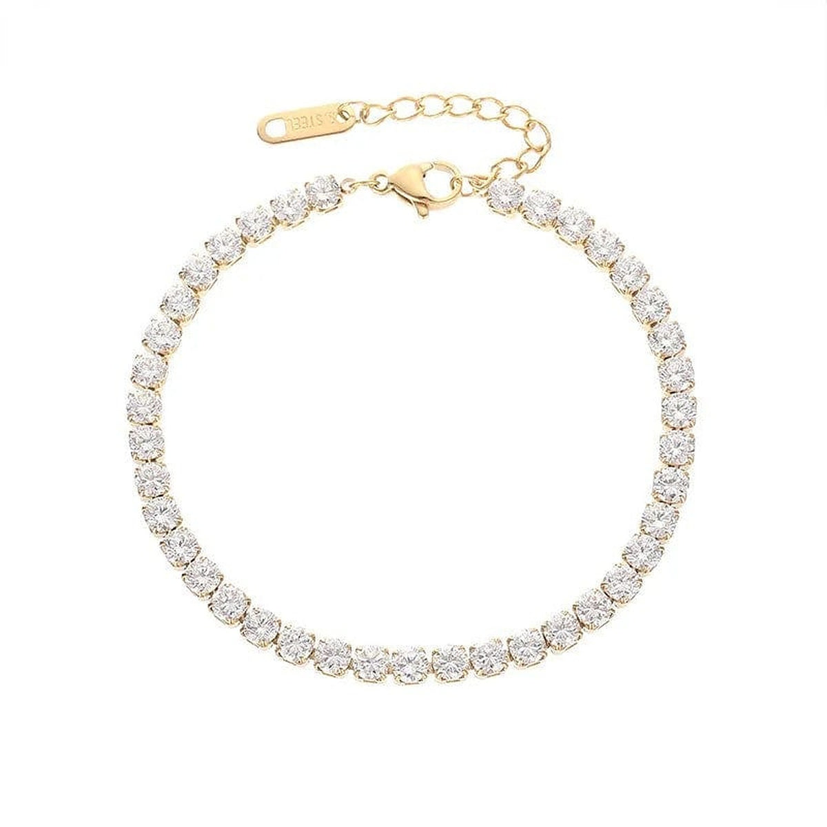 Armband mit Strasssteinen in Gold und Silber