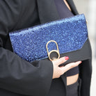 by JoAnn Clutch Handtasche mit Glitzer in Dunkelblau