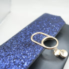 by JoAnn Clutch Handtasche mit Pailletten in Dunkelblau/Schwarz