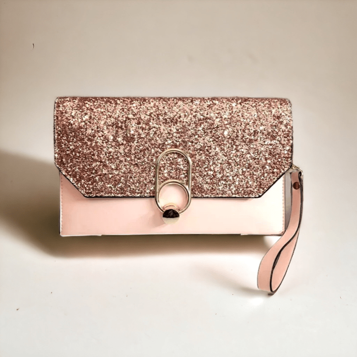 by JoAnn Clutch Handtasche mit Pailletten in Rosa