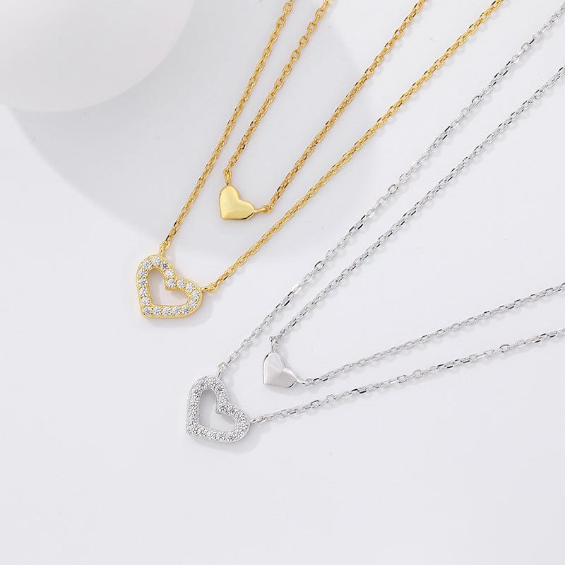 by JoAnn Halsketten Halskette im Layer Design mit Herzanhängern