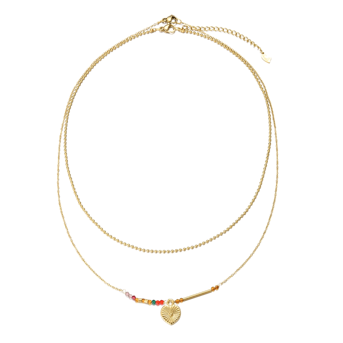 by JoAnn Halsketten Halskette mit Herzanhänger im Layer Design Multifarben