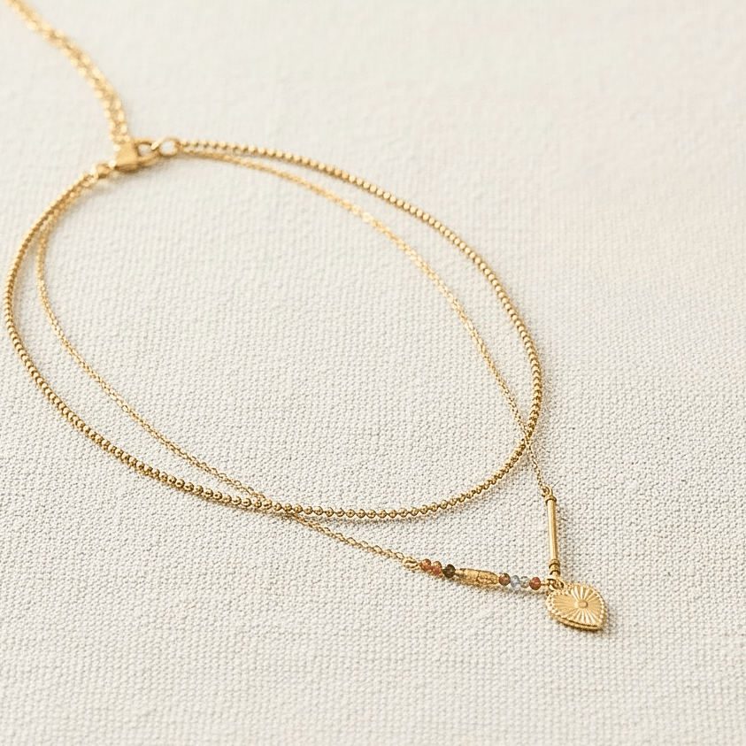 by JoAnn Halsketten Halskette mit Herzanhänger im Layer Design Multifarben