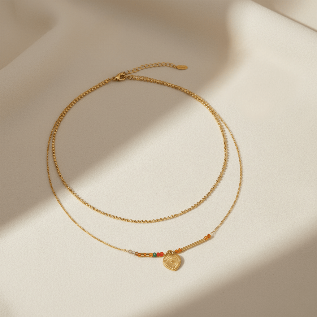 by JoAnn Halsketten Halskette mit Herzanhänger im Layer Design Multifarben