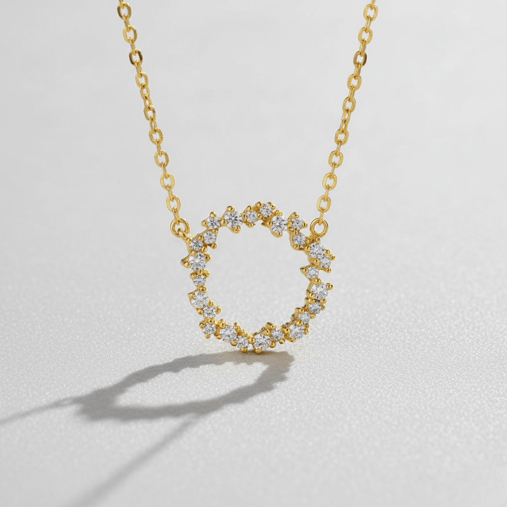 by JoAnn Halsketten Halskette mit rundem Anhänger und Zirkonia