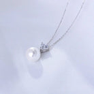 by JoAnn Halsketten Silber Halskette mit Anhänger aus Zirkonia und Perle in Gold oder Silber