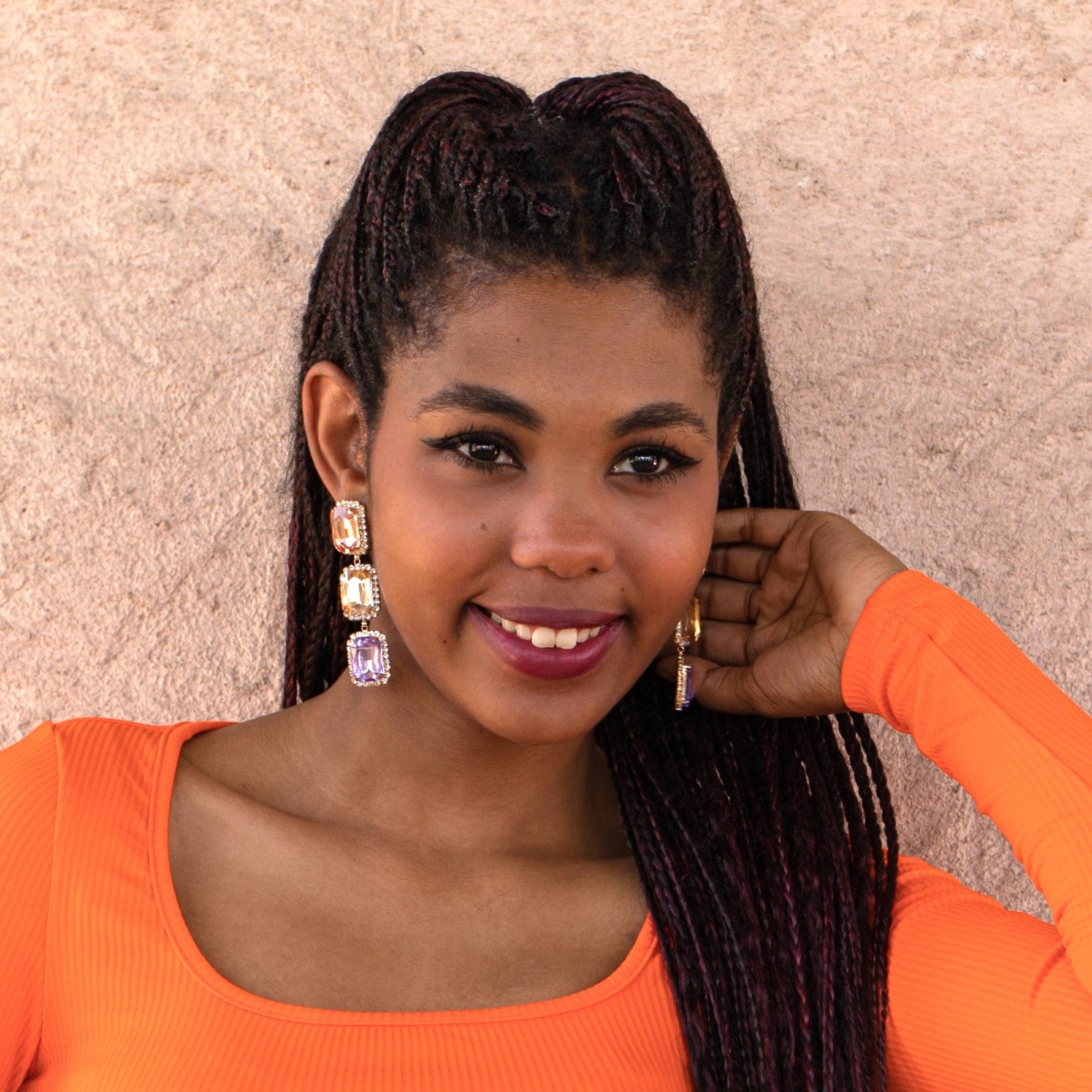 by JoAnn Ohrringe Ohrringe mit drei Strasssteinen