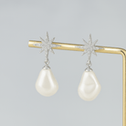 by JoAnn Ohrringe Ohrringe mit Glitzerstern und Perlen-Anhänger