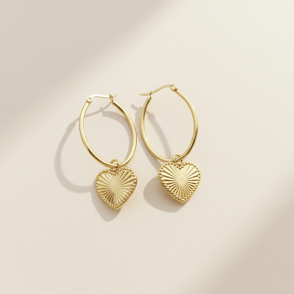 by JoAnn Ohrringe Ohrringe mit goldenen Herzen