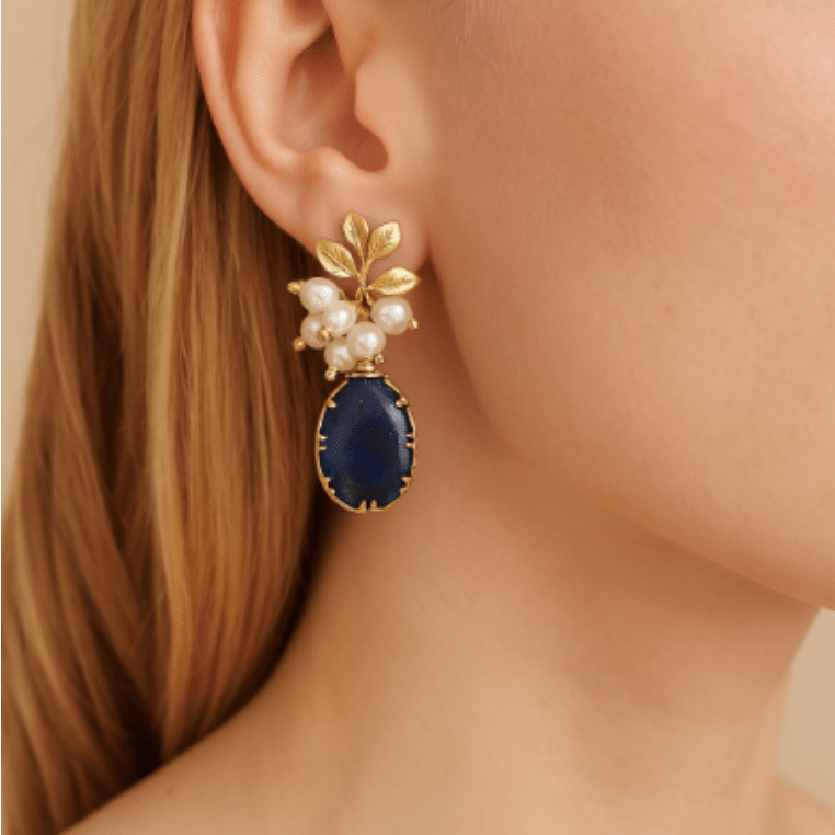 by JoAnn Ohrringe Ohrringe mit Lapislazuli in Blattform