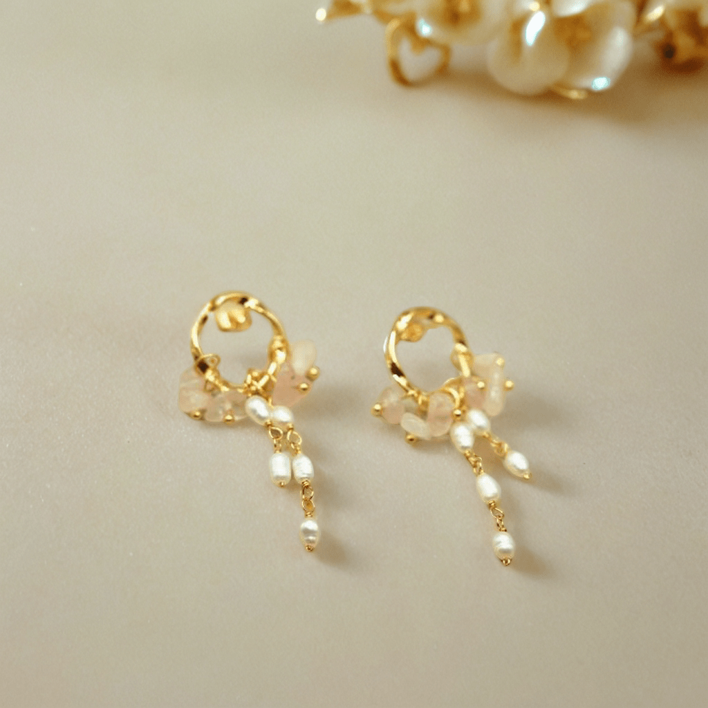 by JoAnn Ohrringe Ohrringe mit Natursteinen in Rosa oder Lila