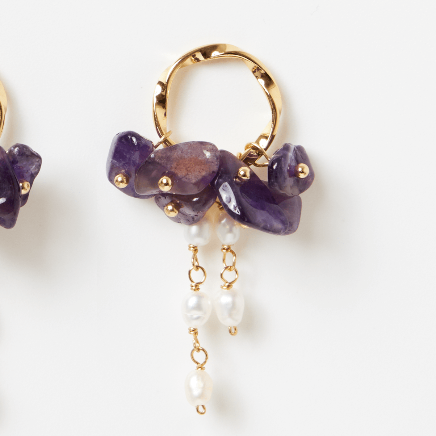 by JoAnn Ohrringe Ohrringe mit Natursteinen in Rosa oder Lila