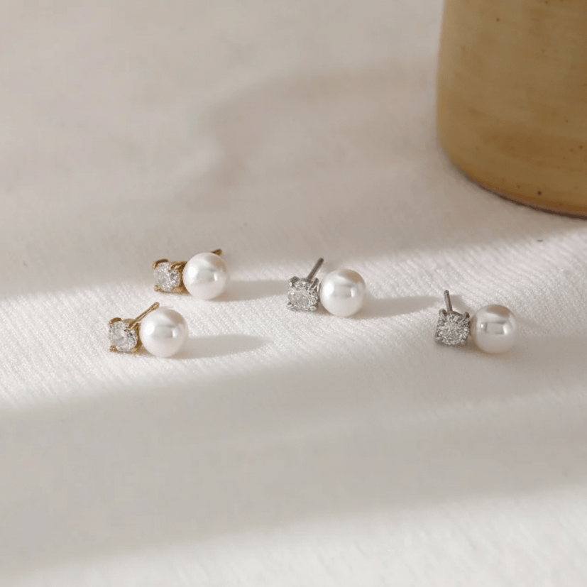 by JoAnn Ohrringe Ohrringe Perlen und Zirkonia in Silber und Gold