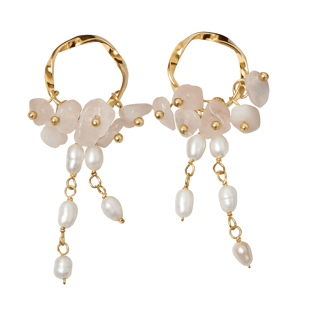 by JoAnn Ohrringe Rosa Ohrringe mit Amethyst vergoldet