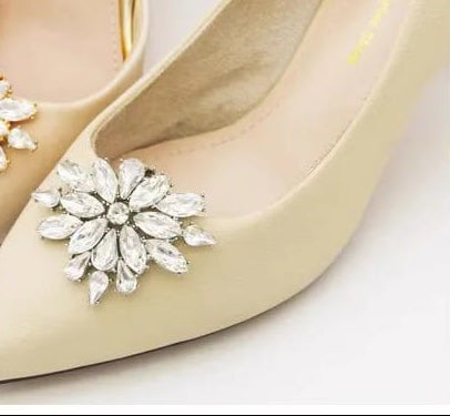 by JoAnn Schmuckset Kristall-Set: Haarkamm & Schuhclips - Funkelndes Braut-Accessoire-Set in Silber