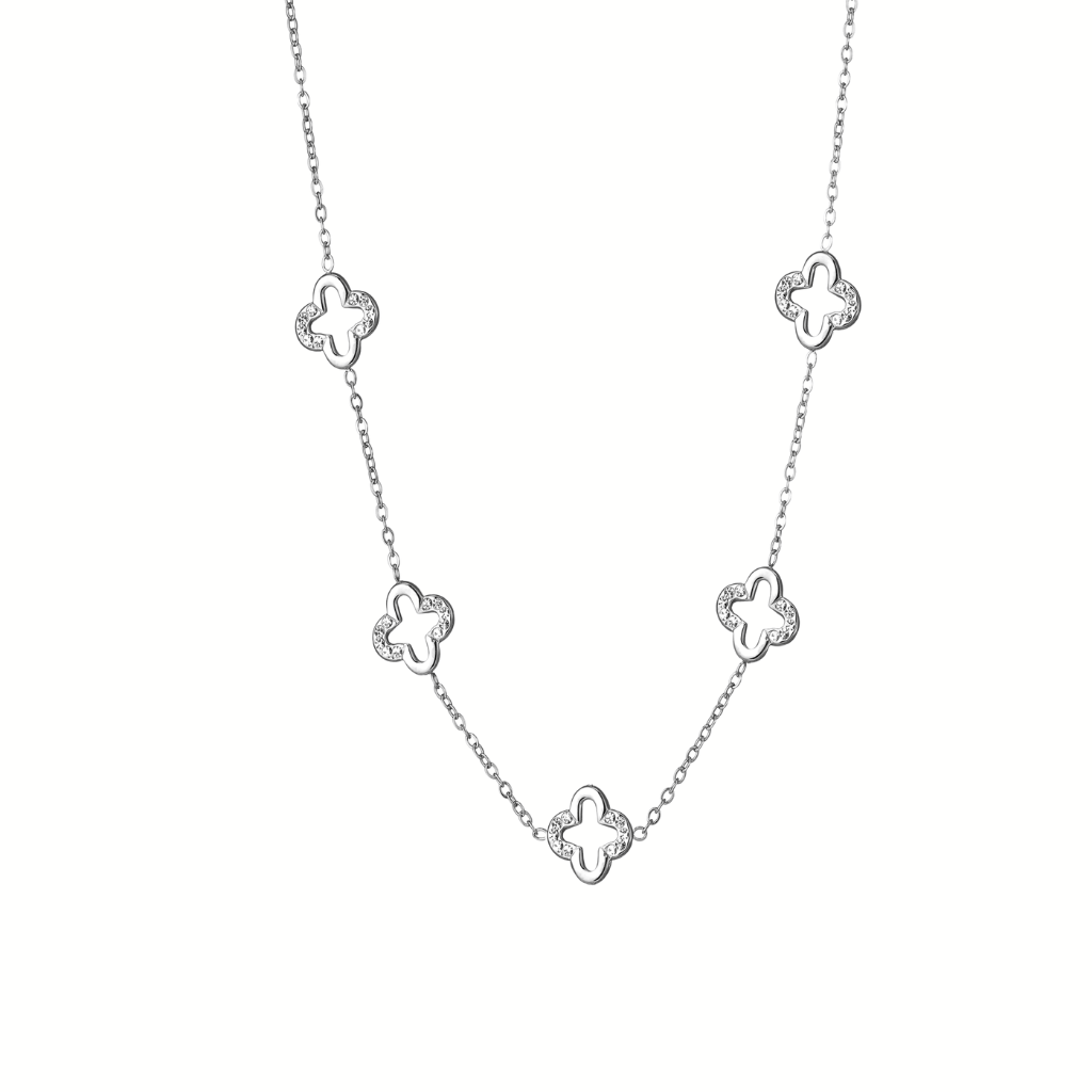 by JoAnn Schmuckset Schmuckset Kleeblätter – Halskette & Armband mit funkelnden Zirkonia