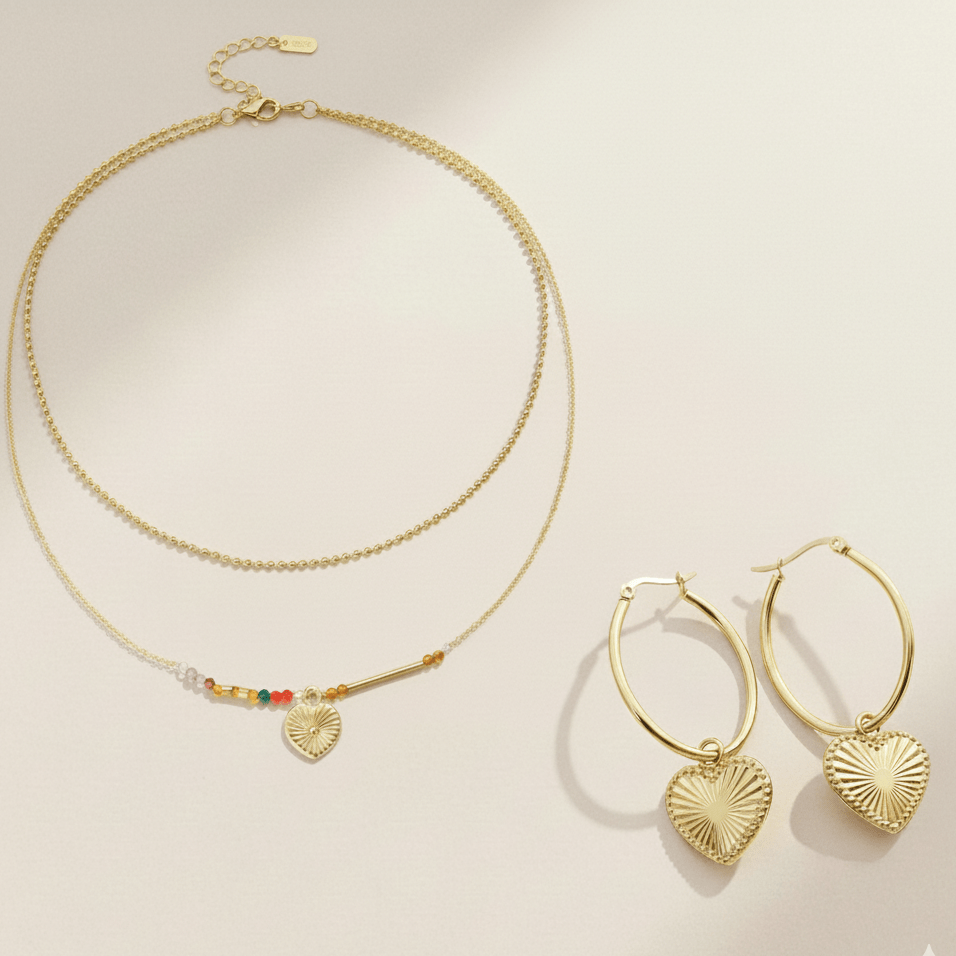 by JoAnn Schmuckset Schmuckset mit goldenem Herzanhänger