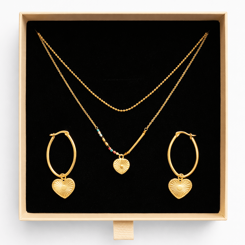 by JoAnn Schmuckset Schmuckset mit goldenem Herzanhänger