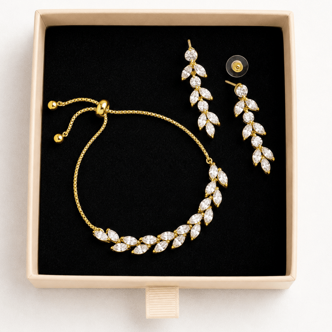 by JoAnn Schmuckset Schmuckset mit länglichen Zirkonia in Gold oder Silber