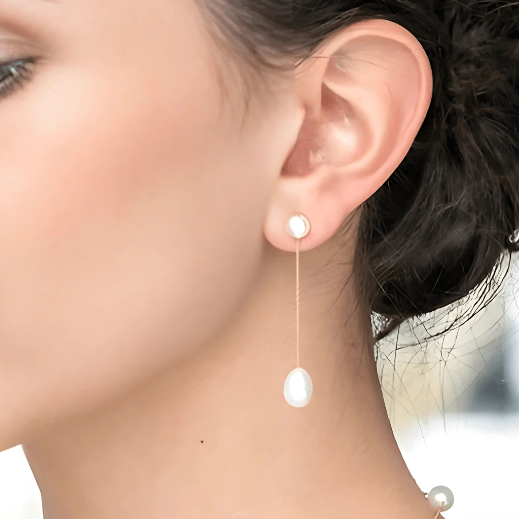 by JoAnn Schmuckset Schmuckset mit schmalen Süsswasser Perlen: Ohrringe und Kette