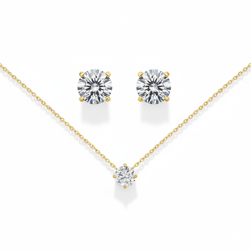 by JoAnn Schmuckset Schmuckset Zirkonia in Gold aus 925 Silber