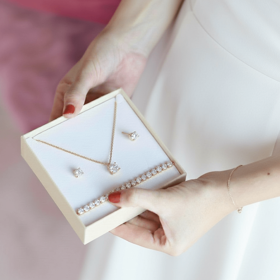 by JoAnn Schmuckset Schmuckset Zirkonia in Gold aus 925 Silber inkl. Armband