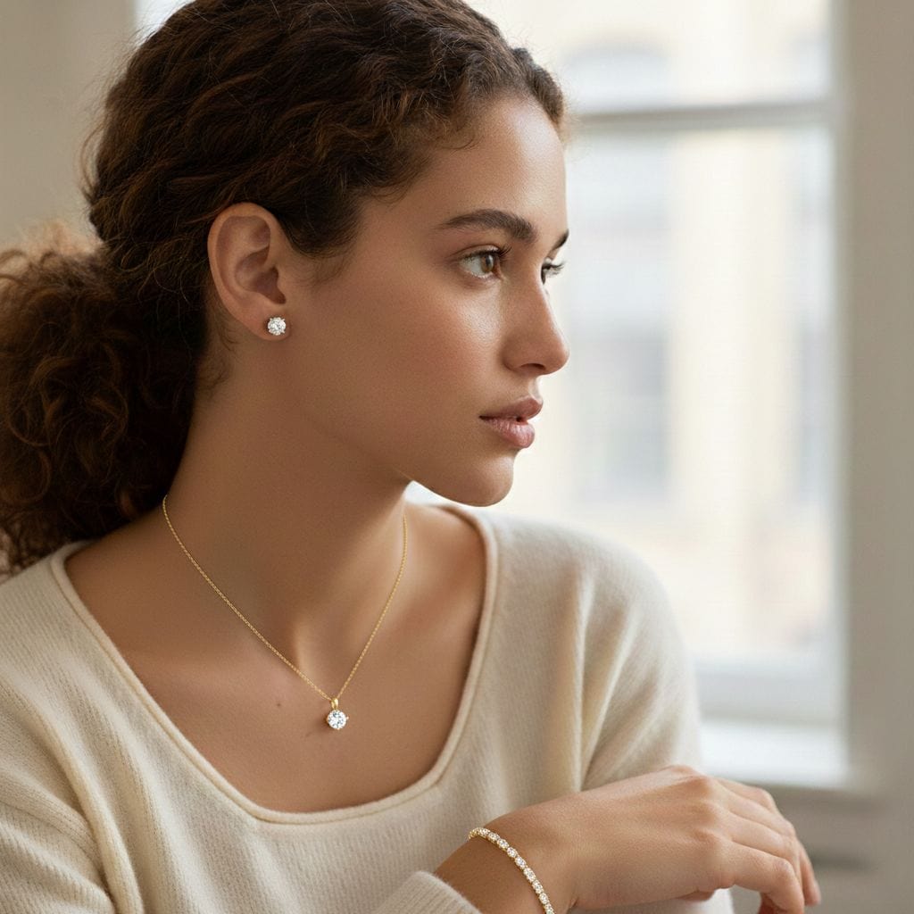 by JoAnn Schmuckset Schmuckset Zirkonia in Gold aus 925 Silber inkl. Armband