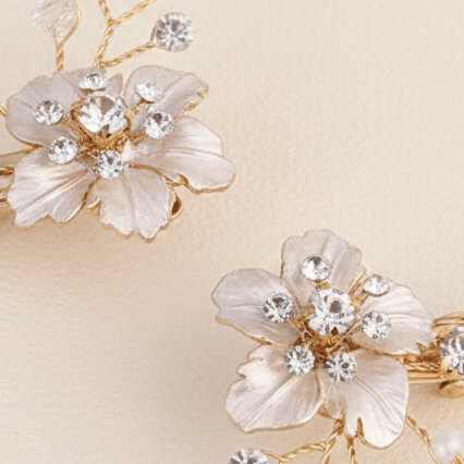 by JoAnn Schuhclip Schuhclips Cherry Blossom – Blüte, Perlen & Kristalle | 2er Set