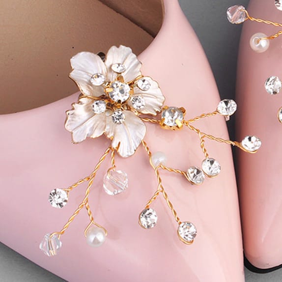 by JoAnn Schuhclip Schuhclips Cherry Blossom – Blüte, Perlen & Kristalle | 2er Set