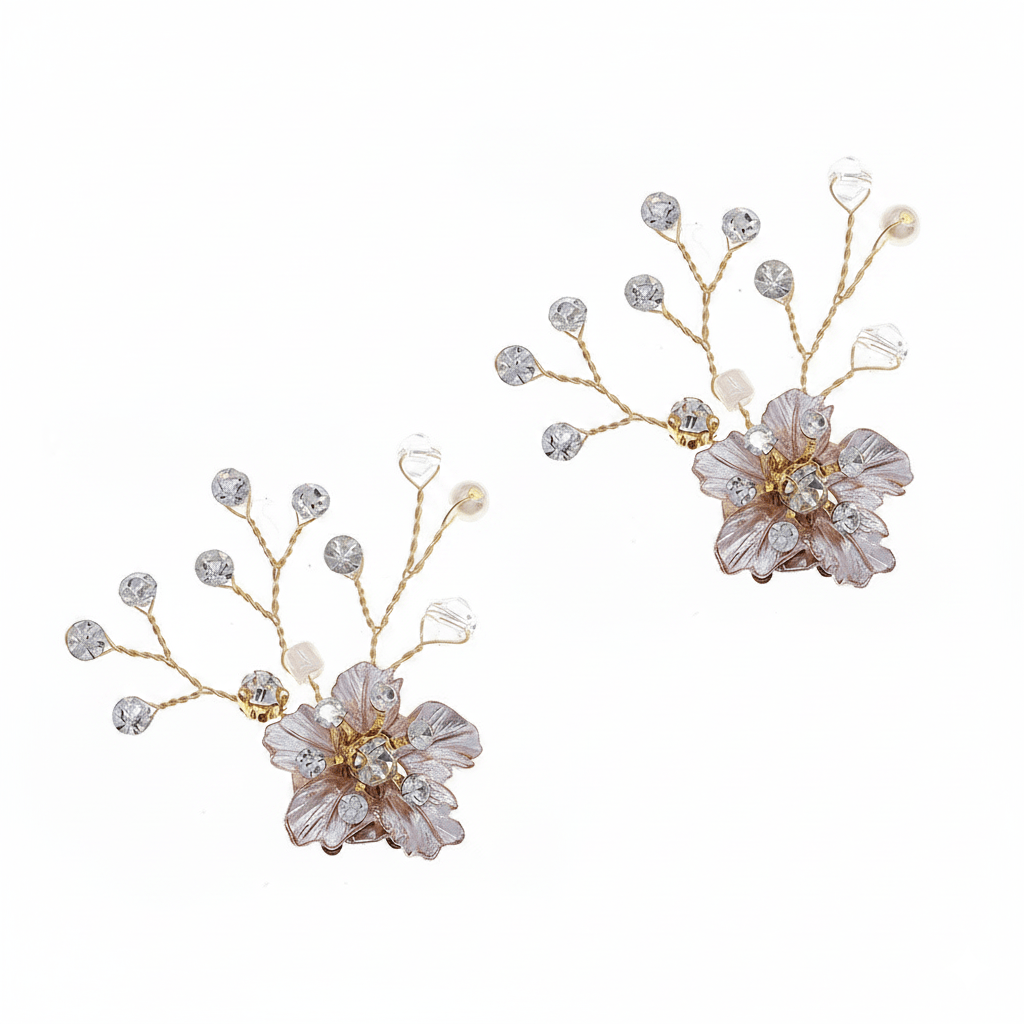 by JoAnn Schuhclip Schuhclips Cherry Blossom – Blüte, Perlen & Kristalle | 2er Set