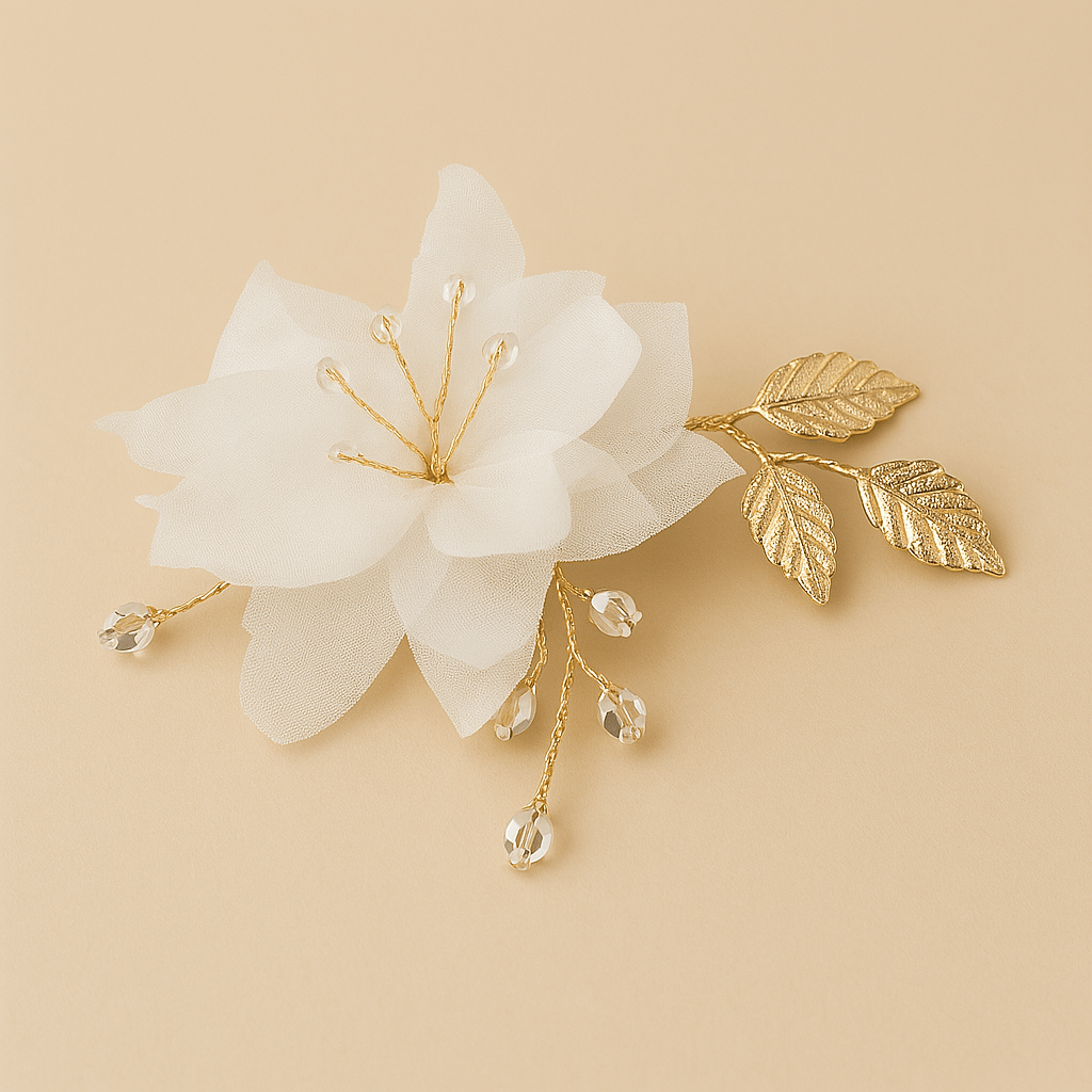 Eisenhardt Company Haarschmuck Haarschmuck mit weißer Stoffblüte