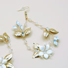 Eisenhardt Company Ohrringe Ohrringe mit floralen Details in Weiss und Gold