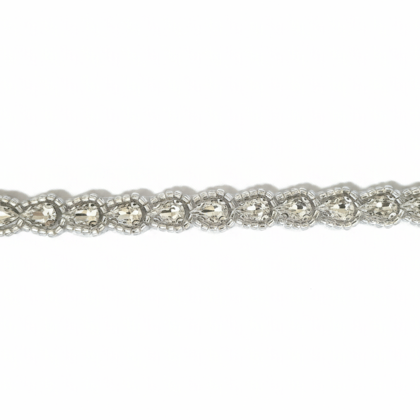Farinosa Bridal Brautgürtel Brautgürtel mit eleganten silbernen Kristallen