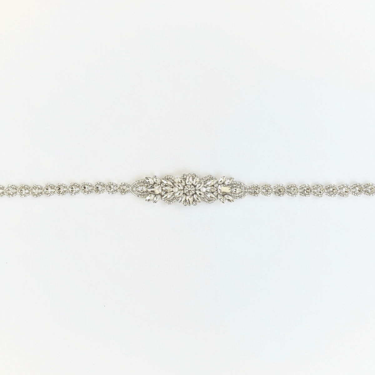 Farinosa Bridal Brautgürtel Brautgürtel mit eleganten silbernen Kristallen