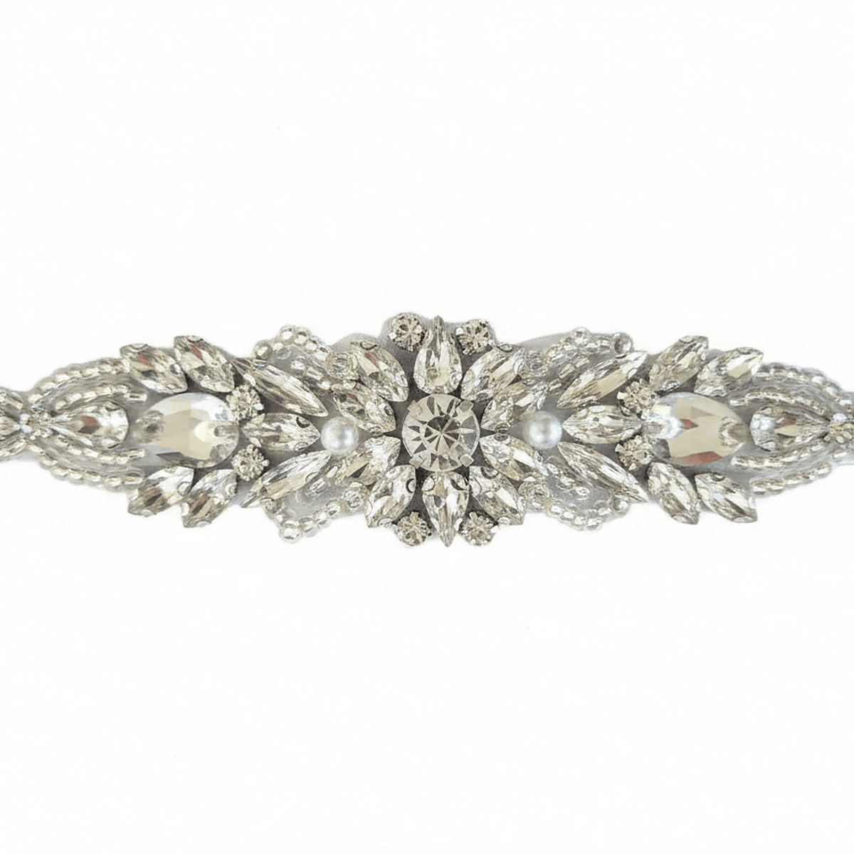 Farinosa Bridal Brautgürtel Brautgürtel mit eleganten silbernen Kristallen