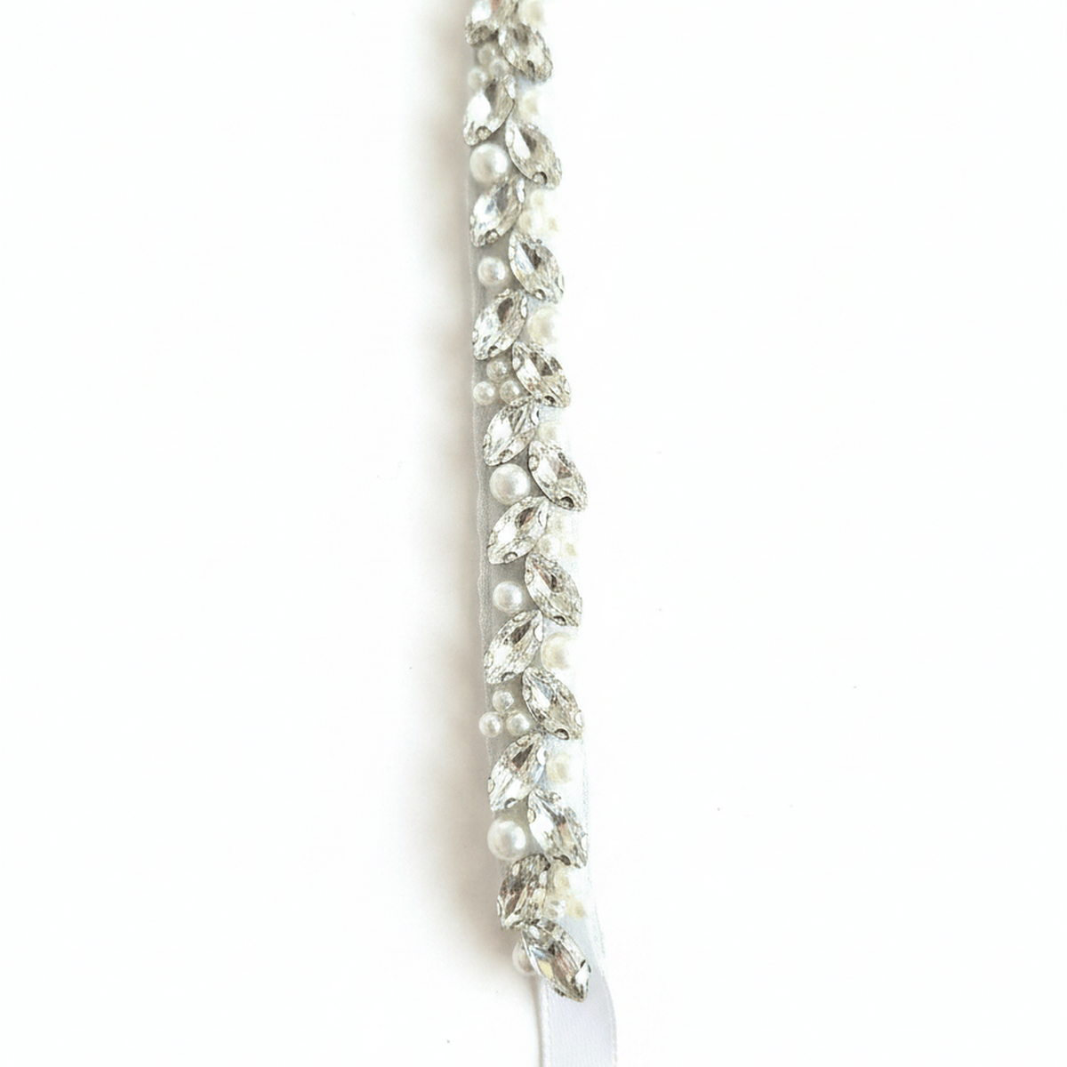Farinosa Bridal Brautgürtel Brautgürtel mit schmalen Strasssteinen und Perlen