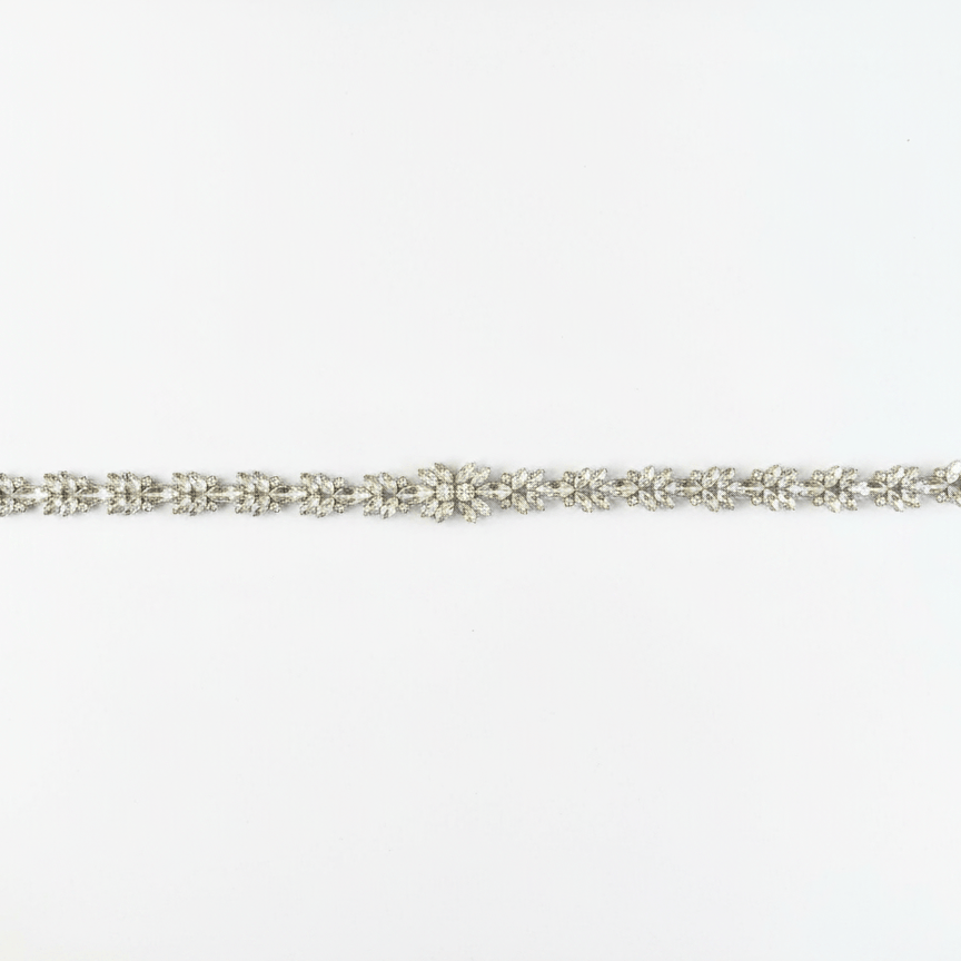 Farinosa Bridal Brautgürtel Brautgürtel mit silbernen Strasskristallen