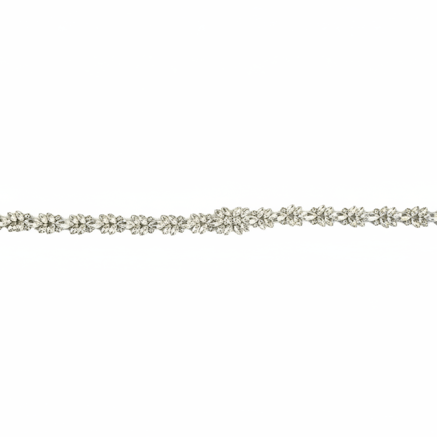 Farinosa Bridal Brautgürtel Brautgürtel mit silbernen Strasskristallen