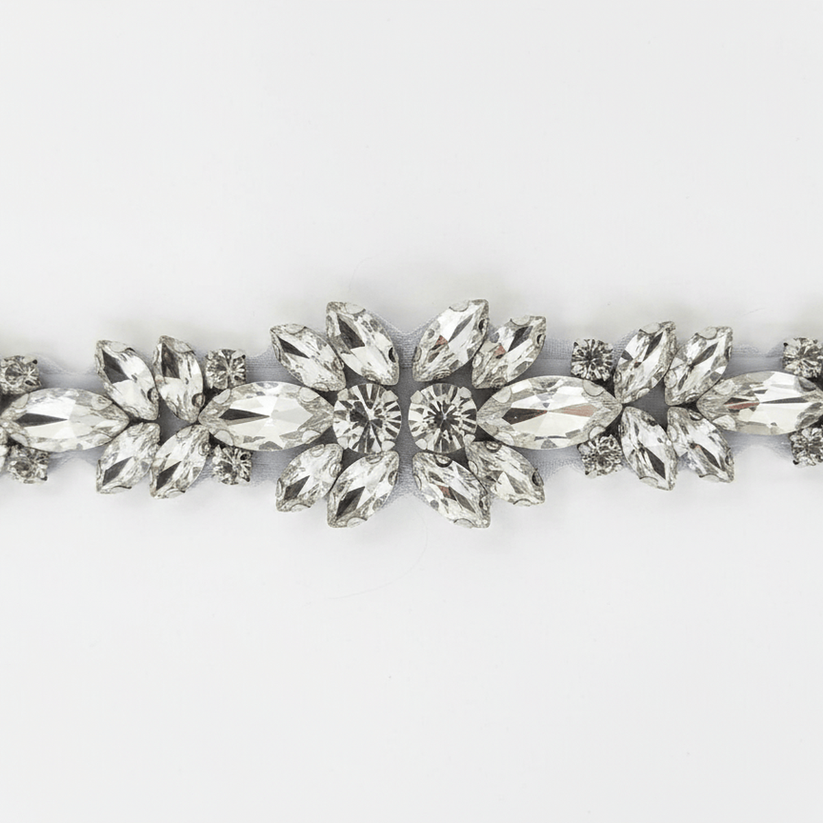 Farinosa Bridal Brautgürtel Brautgürtel mit silbernen Strasskristallen