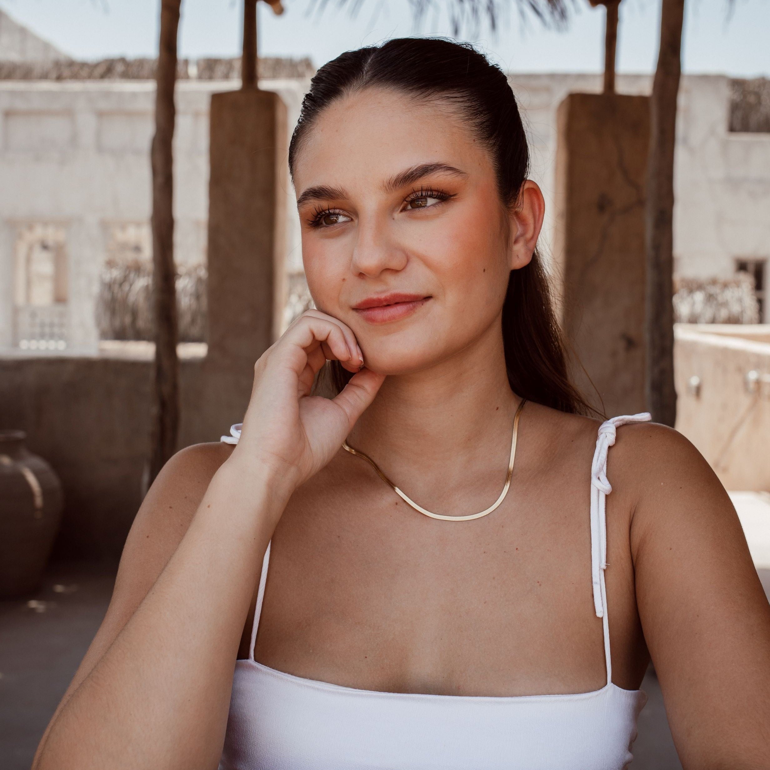 Nalí Halsketten Halskette mit flachen Gliedern