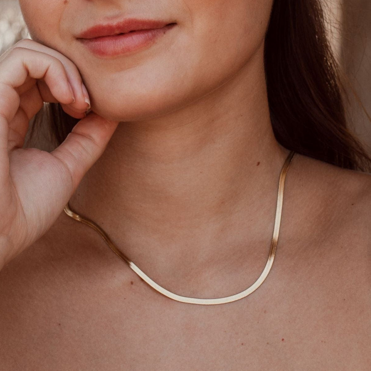 Nalí Halsketten Halskette mit flachen Gliedern