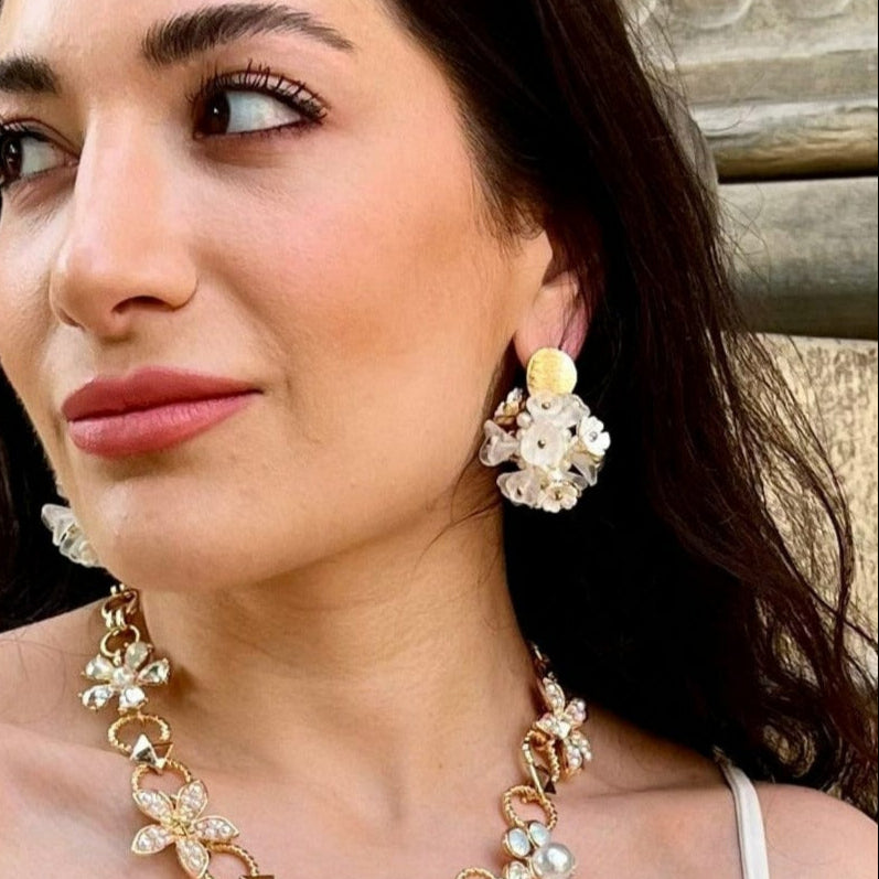 Nalí Halsketten Halskette mit Glasblumen