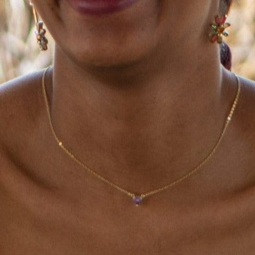 Nalí Halsketten Halskette mit kleinem lila Herz