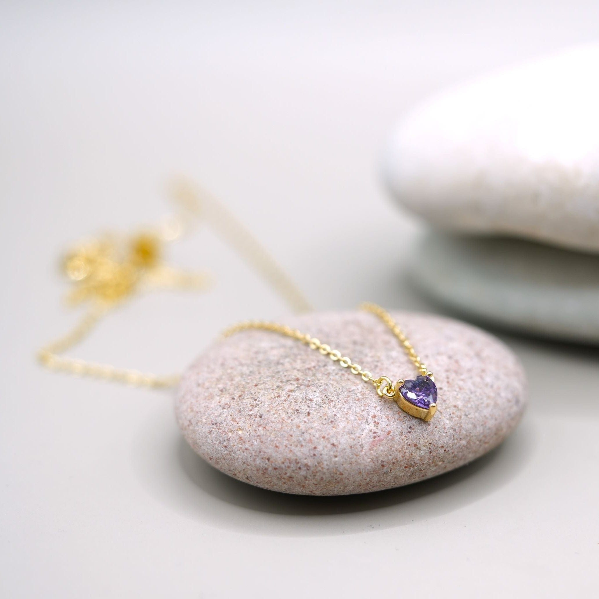 Nalí Halsketten Halskette mit kleinem lila Herz