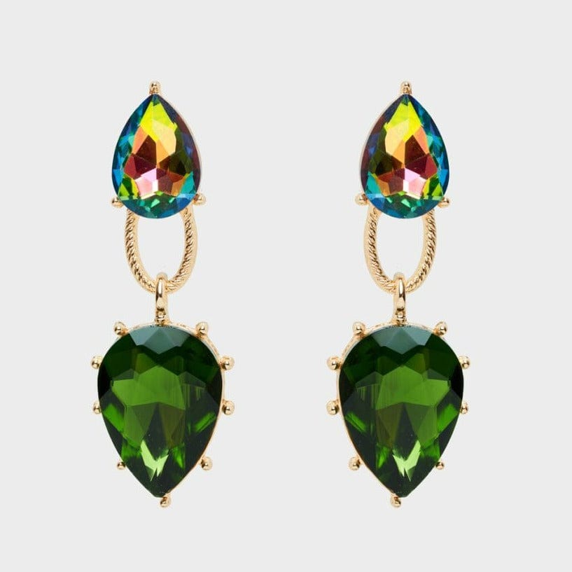 Nalí Ohrringe Ohrringe mit grünen Glassteinen