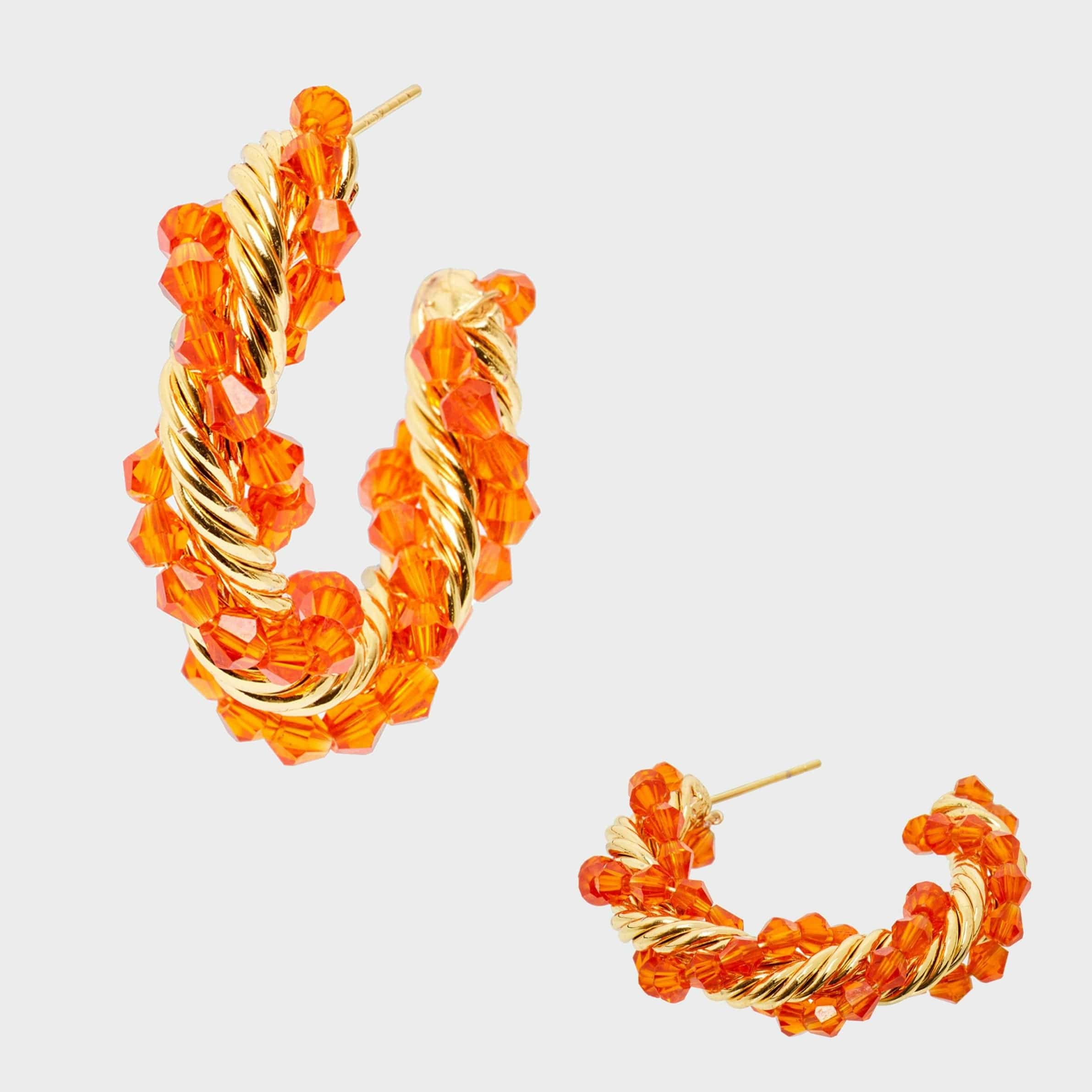 Nalí Ohrringe Ohrringe mit kleinen Steinen in Orange