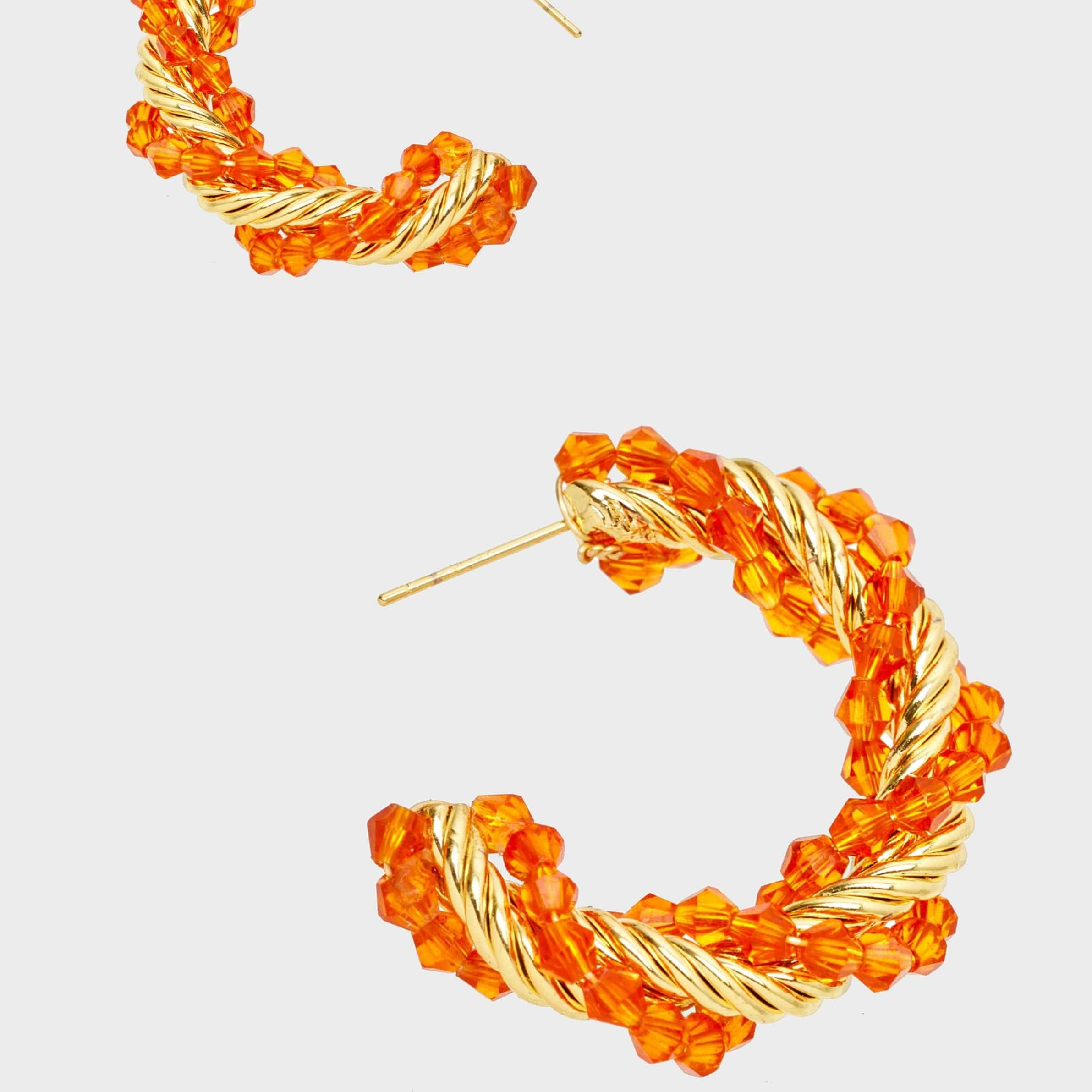 Nalí Ohrringe Ohrringe mit kleinen Steinen in Orange