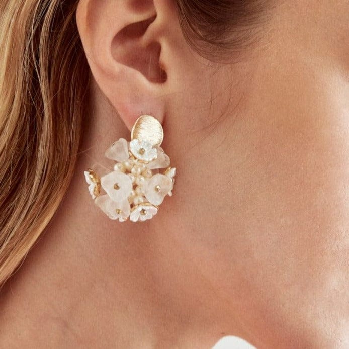 Nali Schmuckset Schmuckset mit weissen Glasblüten