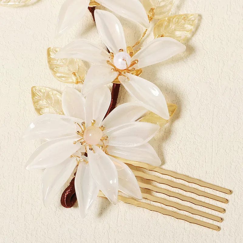 by JoAnn Haarschmuck Haarkamm mit weißen Blüten