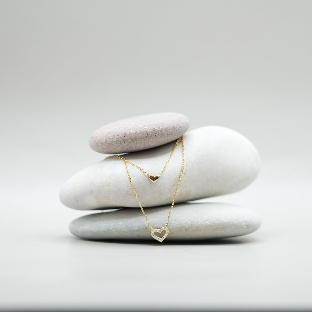 by JoAnn Halsketten Halskette im Layer Design mit Herzanhängern